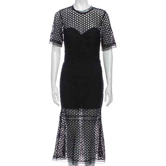 Jarlo Tall Cutwork Lace Overlay Midi Dress - Picture 6 of 11